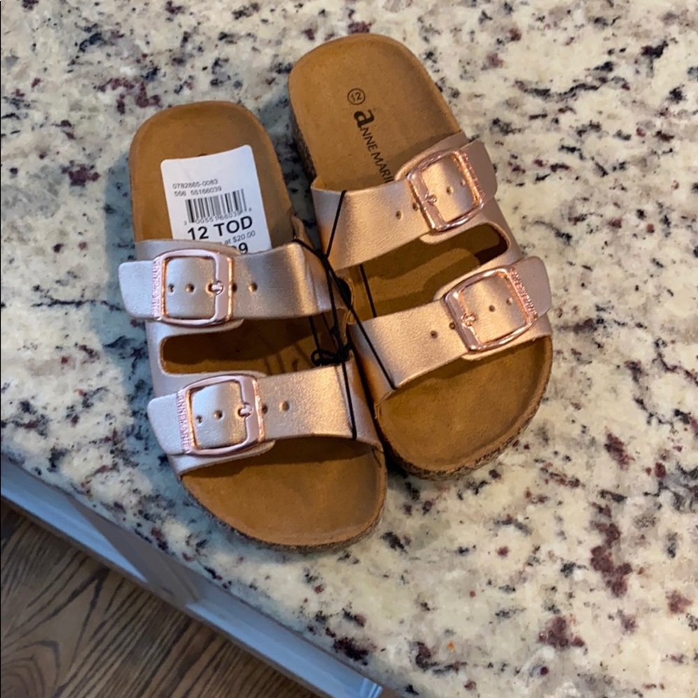 Girls size 12 toddler rose gold shoes
